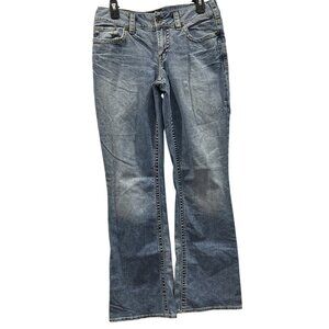Silver Bootcut Jeans Womens 29/32 Western Glove Works Suki Low Rise Distressed